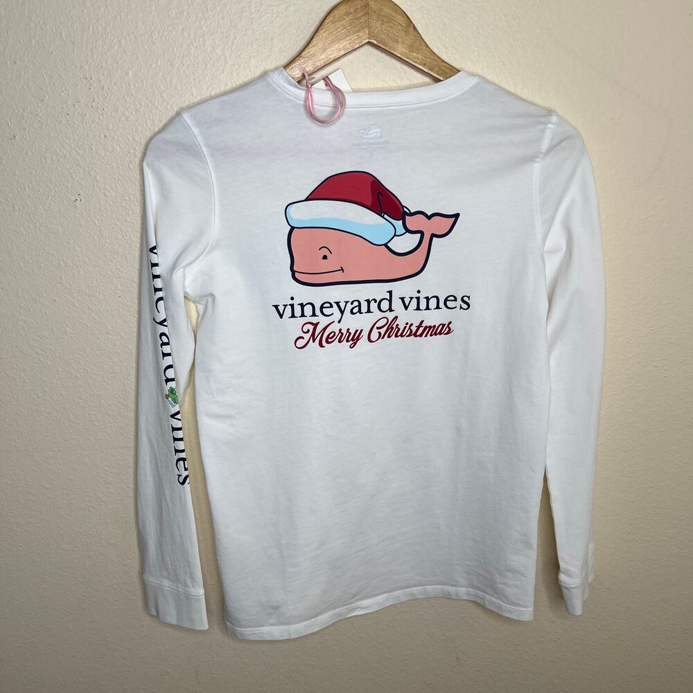 Vineyard Vines White Long Sleeve Holiday Tee Boys Large 14